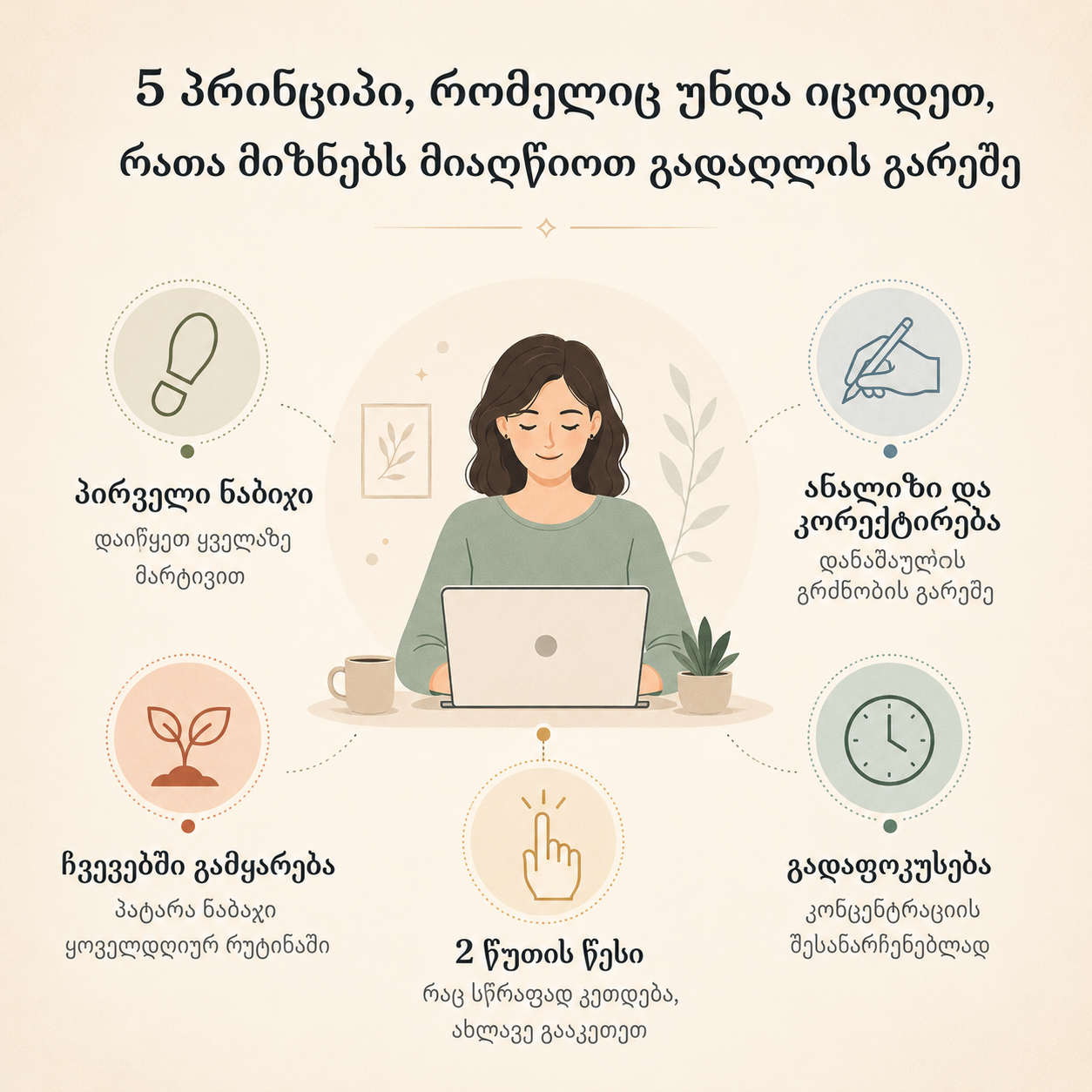 ხუთი მთავარი პრინციპი — ინფოგრაფიკა